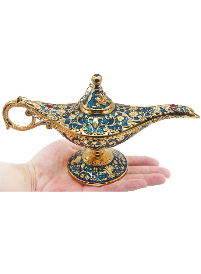 AVESON Classic Vintage Aladdin Magic Genie Costume Lamp Home Table Decoration & Gift, Golden Blue - Image 3